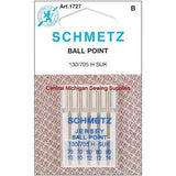 Schmetz Sewing Machine Needles Jersey Ball Point 15x1 Available in size 10, 12, 14, 16, and assortment pack