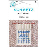 Schmetz Sewing Machine Needles Jersey Ball Point 15x1 Available in size 10, 12, 14, 16, and assortment pack - Central Michigan Sewing Supplies