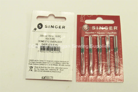 Singer Serger Needle 2054 Sharp 16x75 Size 10 Fits All 14U Except 14U64