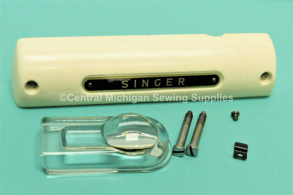Original Singer Light Cover Fits Model 301 Complete White - Central Michigan Sewing Supplies
