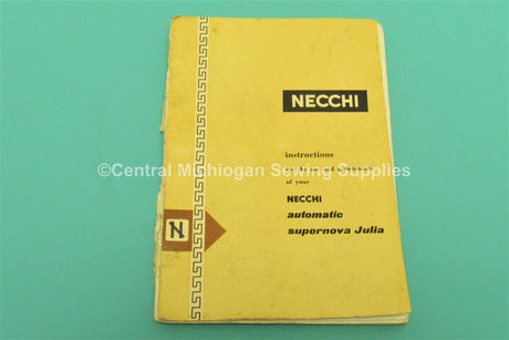 Vintage Original Necchi Sewing Machine SuperNova Julia Instruction Manuals - Central Michigan Sewing Supplies
