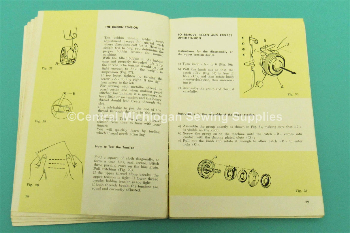 Vintage Original Necchi Sewing Machine SuperNova Julia Instruction Manuals - Central Michigan Sewing Supplies