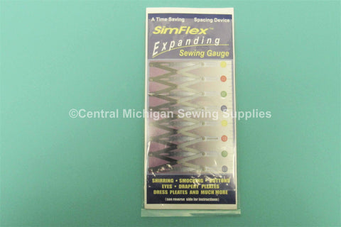 SimFlex Expanding Sewing Gauge Shirring, Smocking, Buttons, Pleats