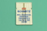 Schmetz Sewing Machine Twin Needle 4 mm Wide Available is size 12, 14, 16 - Central Michigan Sewing Supplies