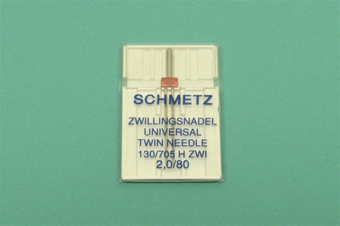 Schmetz Sewing Machine Twin Needle 2 mm Wide Size 12 - Central Michigan Sewing Supplies