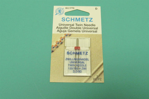 Schmetz Sewing Machine Twin Needle 3 mm Wide Size 14