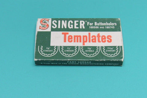 Vintage Original Singer Buttonholer Templates 3/8" straight, 1/2" straight, 5/8" Keyhole, 15/16" straight - Central Michigan Sewing Supplies