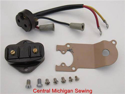 Power & Controller Receptacle with Wire Harness - Fits Singer Model 401A - Central Michigan Sewing Supplies