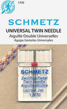 Schmetz Sewing Machine Twin Needle 1.6 mm Wide Available is size 10, 12 - Central Michigan Sewing Supplies