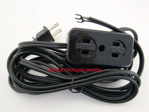 Universal Home Sewing Machine Power Cord Motor & Light Block Portable Models - Central Michigan Sewing Supplies