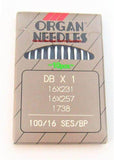 Organ Industrial Sewing Machine Needles Ball Point 16x257, 16x231, DBx1, 16x95 Available in Size 12, 14, 16, 18 - Central Michigan Sewing Supplies